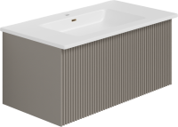 Тумба с раковиной La Fenice Terra 80 подвесная, cappuccino, раковина Slim Line 80 см