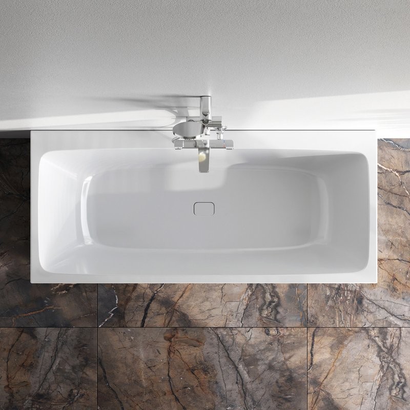 Акриловая ванна AM.PM Func 170x75 см, пристенная, белая, с каркасом