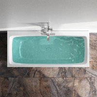 Акриловая ванна AM.PM Func 170x75 см, пристенная, белая, с каркасом