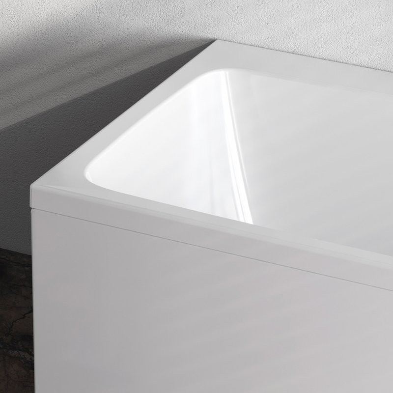 Акриловая ванна AM.PM Func 170x75 см, пристенная, белая, с каркасом