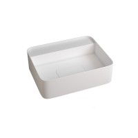 Раковина подвесная Abber Stein AS2626 50 матовая белая, прямоугольная, искусственный камень