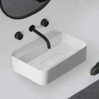 Раковина подвесная Abber Stein AS2626 50 матовая белая, прямоугольная, искусственный камень