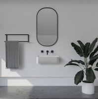 Раковина подвесная Abber Stein AS2626 50 матовая белая, прямоугольная, искусственный камень