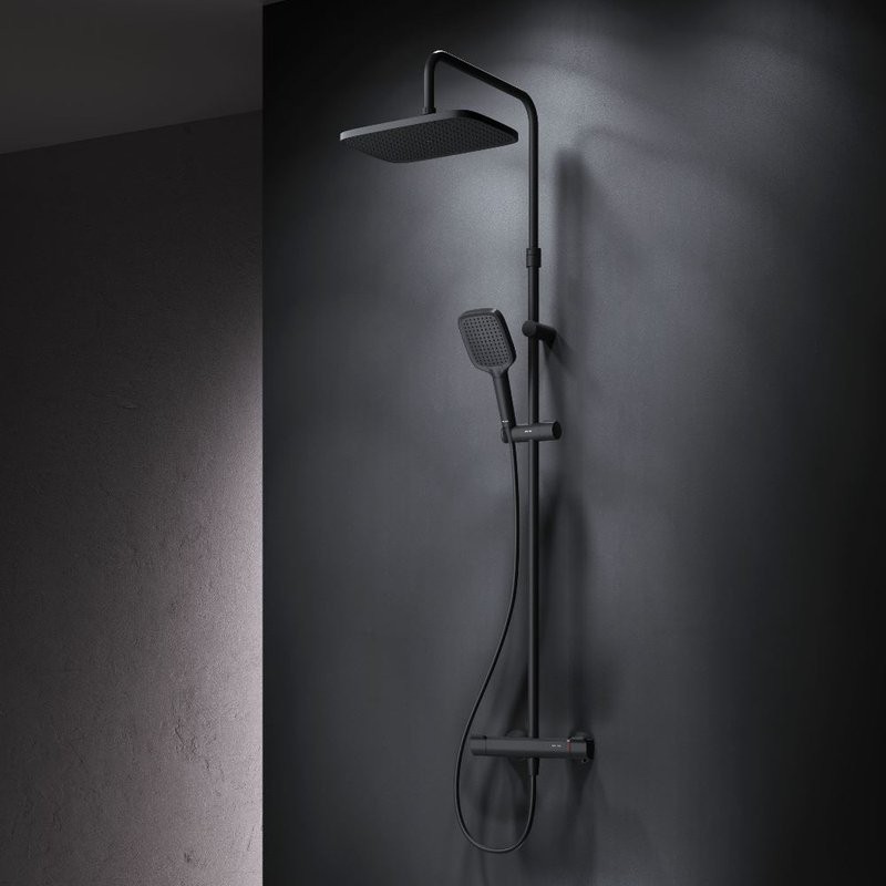 Душевая стойка AM.PM Func F078F422 с термостатом, черная