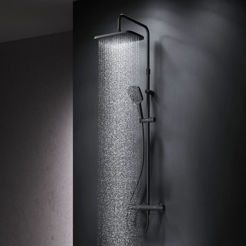 Душевая стойка AM.PM Func F078F422 с термостатом, черная