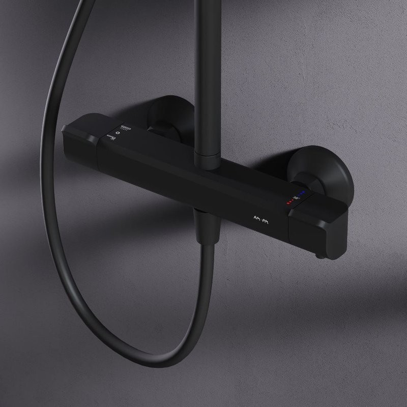 Душевая стойка AM.PM Func F078F422 с термостатом, черная