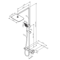 Душевая стойка AM.PM Func F078F422 с термостатом, черная