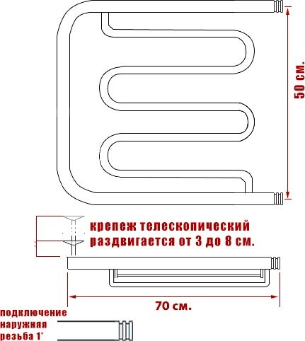 Полотенцесушитель водяной Ника Econ ПМ 2 50/70