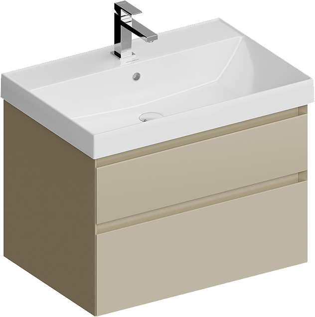 Тумба с раковиной KERAMA MARAZZI Cubo 70 подвесная, лимо матовая