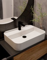 Смеситель для раковины матовый черный, AQUAme Monza AQM6310MB