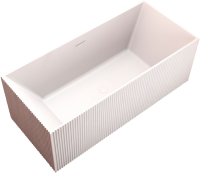 Ванна из искусственного камня Abber Stein AS9602 170x75 см, отдельностоящая, матовая белая, на ножках, с донным клапаном, фурнитура белая