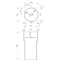 Раковина напольная Abber Kristall AT2701White-Aquamarin 45 белая, бирюзовая, круглая