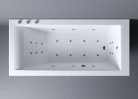 Ванна из искусственного камня Эстет Дельта ФР-00010024 премиум 170x80 см, правая, пристенная, с гидромассажем, белая, с каркасом