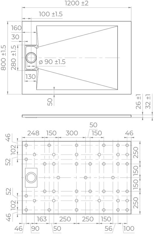 Поддон для душа RGW TUS W 120x80