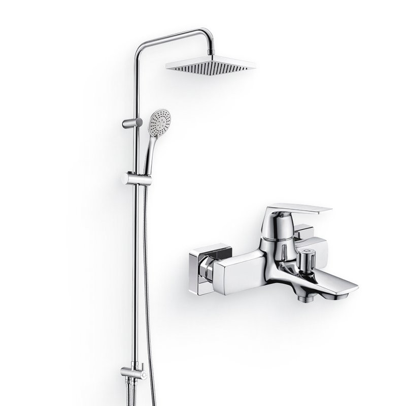 Душевой комплект Смеситель Wasserkraft Neime 1901 + Стойка A017