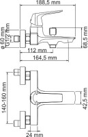 Душевой комплект Смеситель Wasserkraft Neime 1901 + Стойка A017