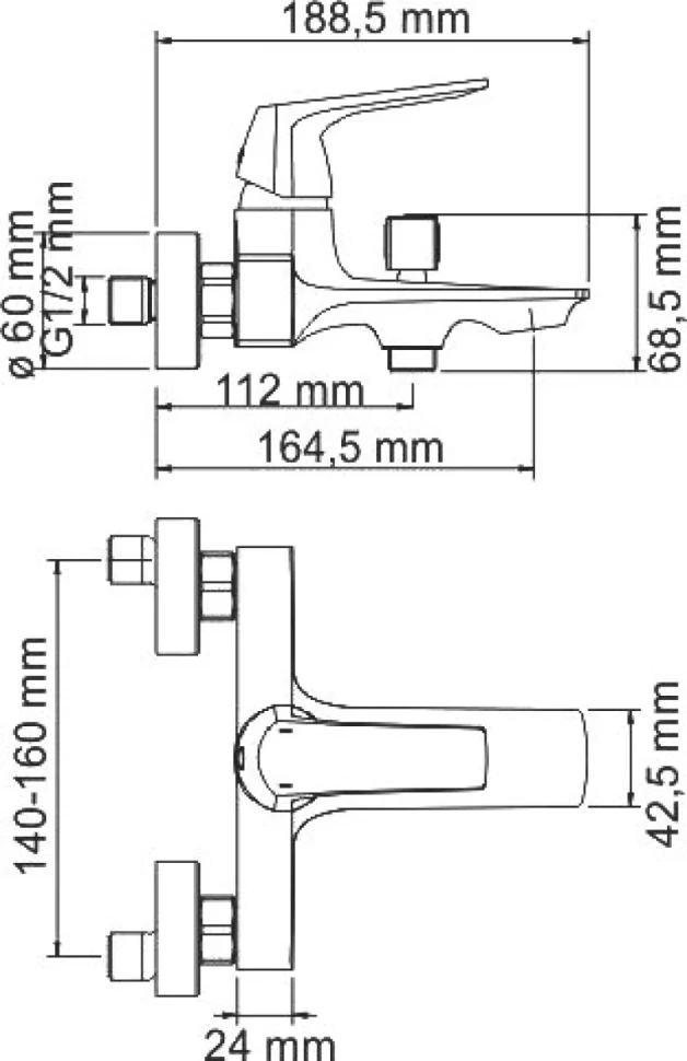 Душевой комплект Смеситель Wasserkraft Neime 1901 + Стойка A017