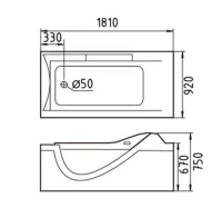 Акриловая ванна Gemy G9055 K L Акриловая ванна Gemy G9055 K L