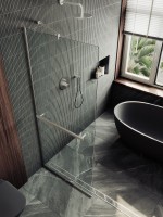 Душевая перегородка Maybahglass MGD-708-5у 109 см, профиль хром матовый, стекло прозрачное