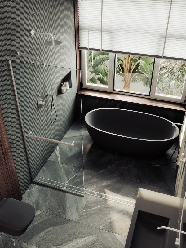 Душевая перегородка Maybahglass MGD-708-5у 109 см, профиль хром матовый, стекло прозрачное