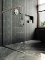 Душевая перегородка Maybahglass MGD-708-5у 109 см, профиль хром матовый, стекло прозрачное