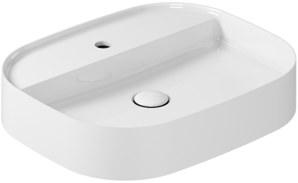 Накладная раковина Galassia SmartB 7401 55 глянцевая белая, прямоугольная, фаянс