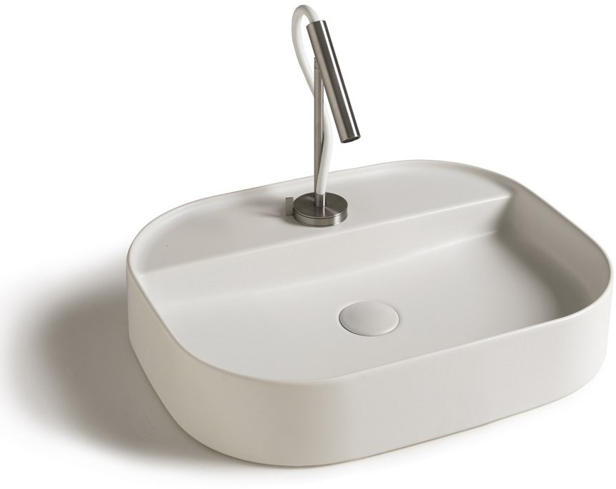 Накладная раковина Galassia SmartB 7401 55 глянцевая белая, прямоугольная, фаянс