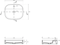 Накладная раковина Galassia SmartB 7401 55 глянцевая белая, прямоугольная, фаянс