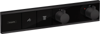 Термостатический смеситель встраиваемый Hansgrohe RainSelect 15380670 С ВНУТРЕННЕЙ ЧАСТЬЮ, матовый черный