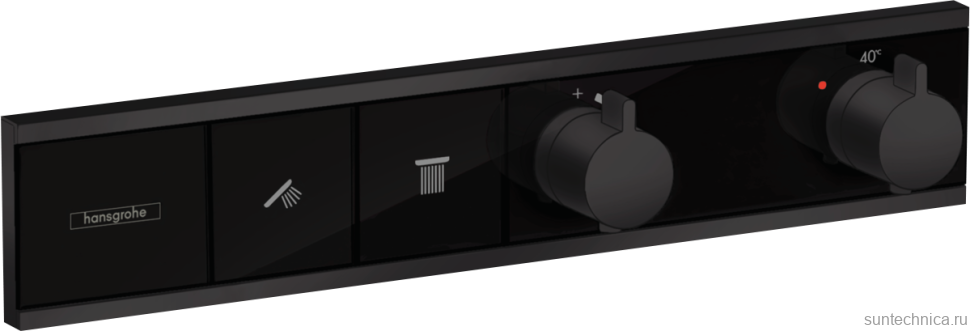 Термостатический смеситель встраиваемый Hansgrohe RainSelect 15380670 С ВНУТРЕННЕЙ ЧАСТЬЮ, матовый черный