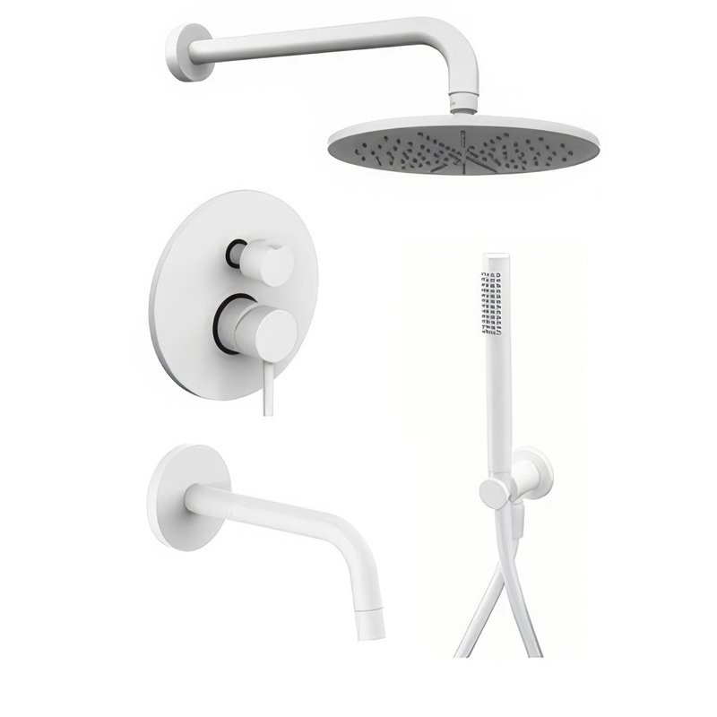Душевой комплект Paffoni Light KITLIG019BO045 С ВНУТРЕННЕЙ ЧАСТЬЮ, белый матовый