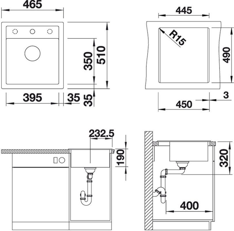 Мойка кухонная Blanco Dalago 45 белая