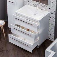 Мебель для ванной комнаты 1MarKa Соната 75Н с 3 ящиками, белый глянец