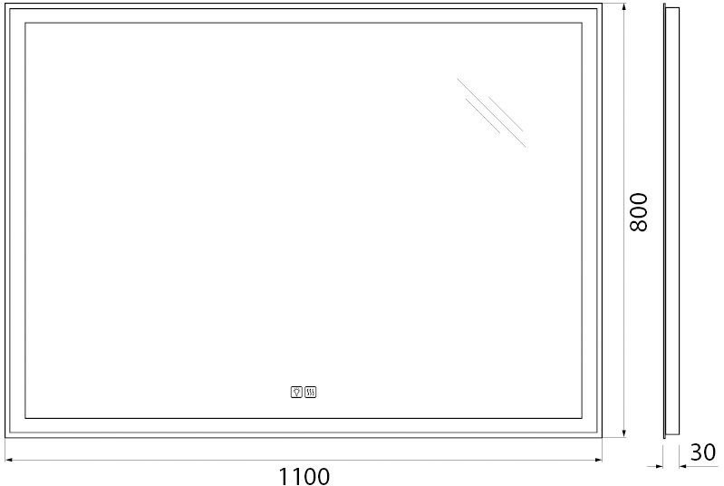 Зеркало BelBagno Marino 110х80 с подсветкой