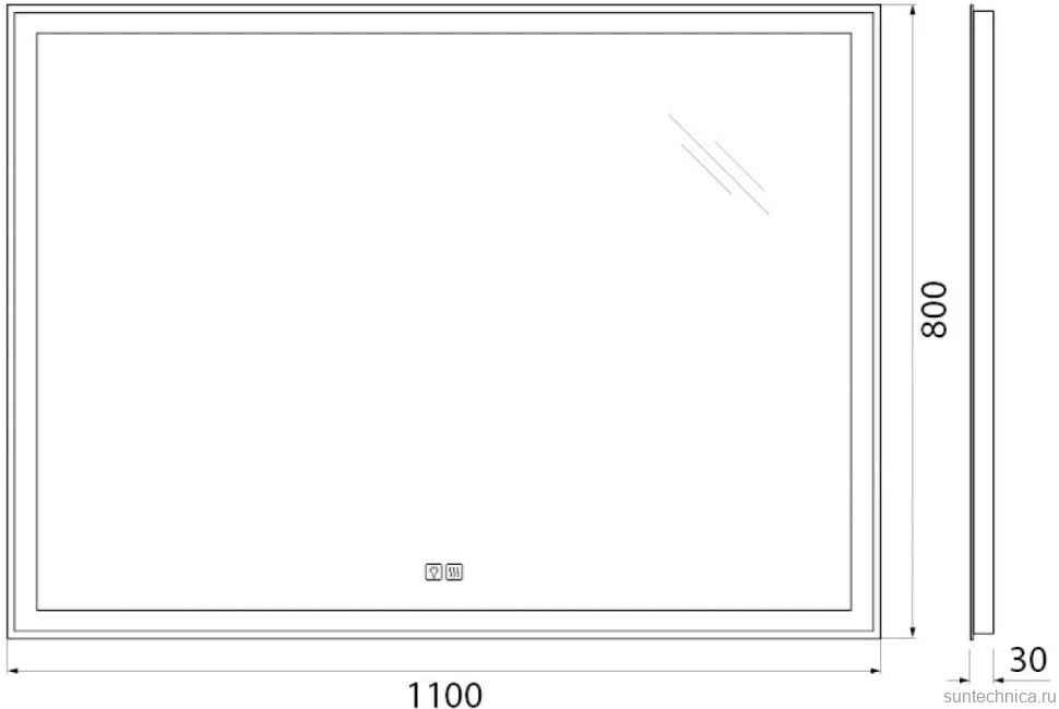 Зеркало BelBagno Marino 110х80 с подсветкой