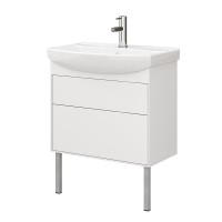 Тумба под умывальник Клермонт Н 60-02 Белый глянцевый (1)