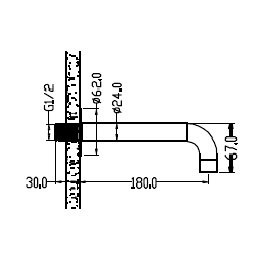 Излив Boheme Fusion 625-MW для ванны, white