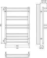 Полотенцесушитель водяной Lemark Linara П10 50x80