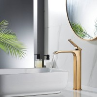 Смеситель для раковины высокий Shevanik S4011G, золотой сатин Смеситель для раковины высокий Shevanik S4011G, золотой сатин