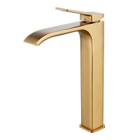 Смеситель для раковины высокий Shevanik S4011G, золотой сатин Смеситель для раковины высокий Shevanik S4011G, золотой сатин