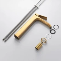 Смеситель для раковины высокий Shevanik S4011G, золотой сатин Смеситель для раковины высокий Shevanik S4011G, золотой сатин