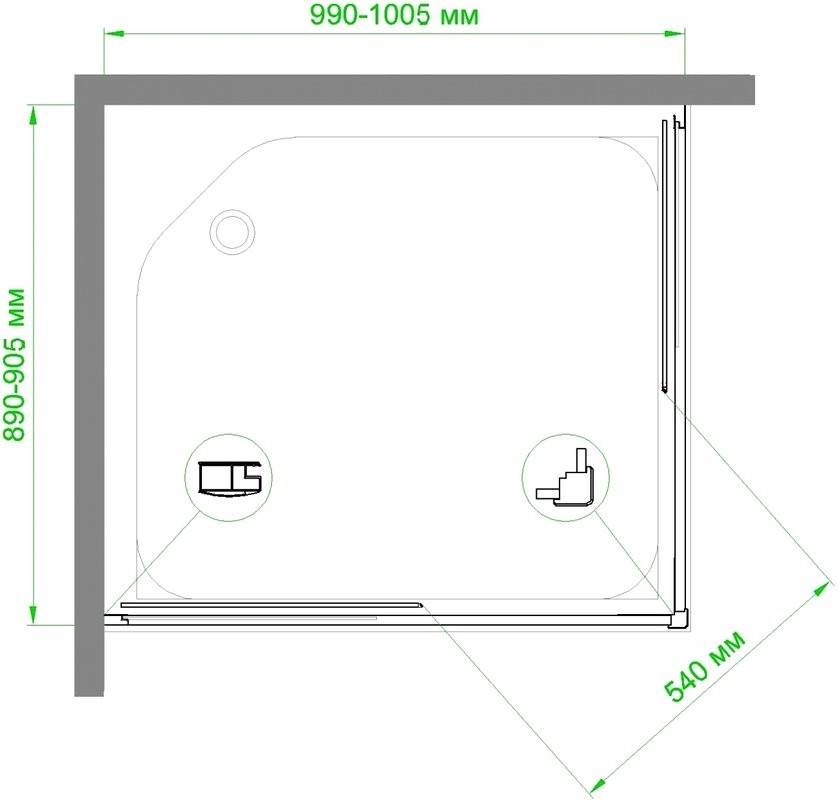 Душевой уголок Royal Bath HPD RB 9100 HPD-C 100x90