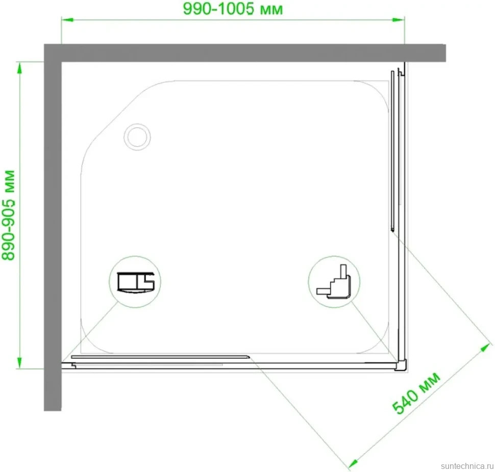 Душевой уголок Royal Bath HPD RB 9100 HPD-C 100x90