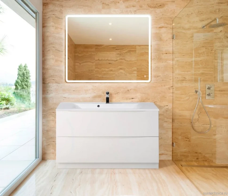 Тумба с раковиной BelBagno Marino 100 bianco lucido, напольная