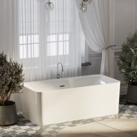 Акриловая ванна Sancos Sigma FB15 170x80 см, отдельностоящая, белая, с каркасом, со сливом-переливом