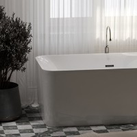 Акриловая ванна Sancos Sigma FB15 170x80 см, отдельностоящая, белая, с каркасом, со сливом-переливом