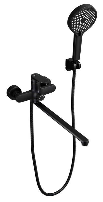 Смеситель с длинным изливом для ванны BELZ B713 B22713-7 черный