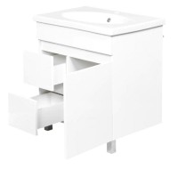 Тумба с раковиной AQUATON Лайн 70 напольная, глянцевая белая