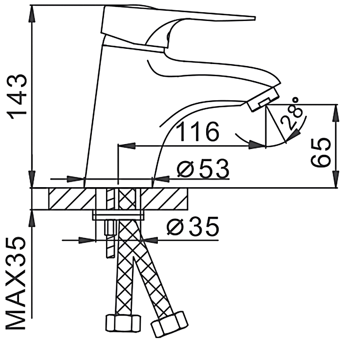 Смеситель для раковины Frap H04 F1004 хром