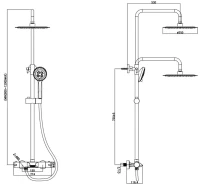 Душевая стойка SantiLine SL-9006 хром Душевая стойка SantiLine SL-9006 хром